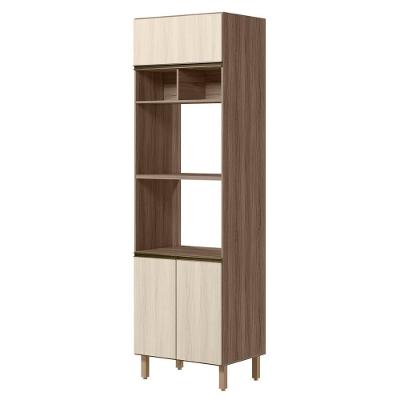 Torre Quente para Forno e Micro-ondas Kali Premium 2 Portas 3 Prateleiras MDF 70CM Carvalho Toq