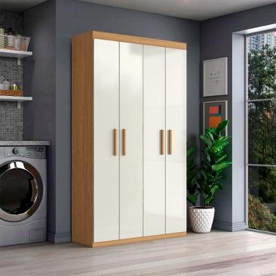 Armário Multiuso Bem mm 4 Portas 6 Prateleiras MDP 102,6CM Off White Aramóveis
