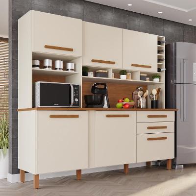 Armário de Cozinha Ágata 6 Portas 2 Gavetas 182CM Arenas Tudo de Móveis