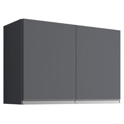 Armário Aéreo de Cozinha Juliana 80CM 2 Portas MDF-MDP Cinza AJL Móveis