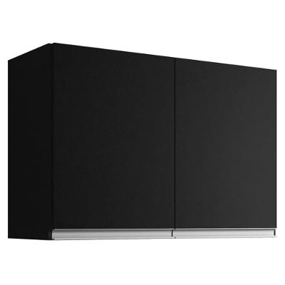 Armário Aéreo Juliana 80CM 2 Portas MDF Giratória Preto AJL Móveis