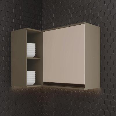 Armário Aéreo de Cozinha Canto Reto Lora 94CM 1 Porta MDF Bater Duna-cristal Casa