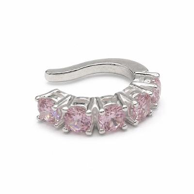 Piercing Fake Atraktiva Jóias Rose Cut Prata 925 Largura 3,7mm Metal Prata