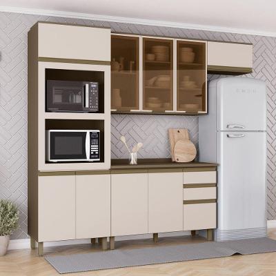Cozinha Compacta 4 Peças com Tampo Lora 10 Portas MDF Duna Cristal Casa 812