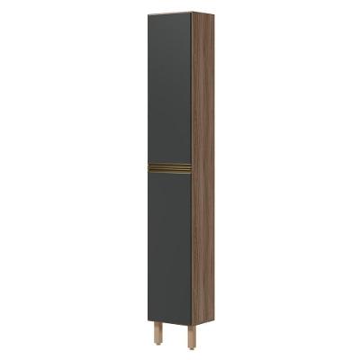 Paneleiro Kali Premium 2 Portas 3 Prateleiras MDF 35CM Carvalho Toq Chumbo