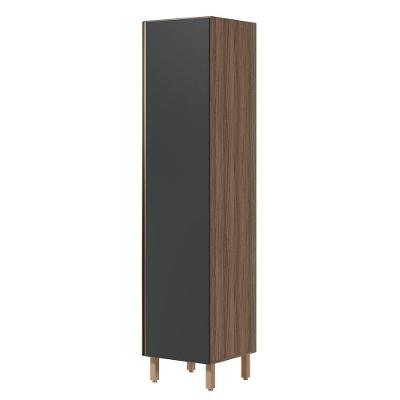 Paneleiro Kali Premium 1 Porta 3 Prateleiras MDF 50CM Carvalho Toq Chumbo Nicioli Móveis