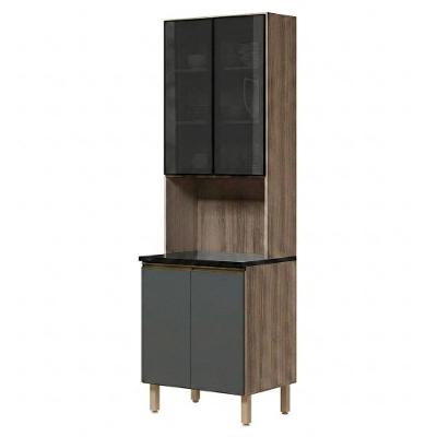 Paneleiro Kali Premium 4 Portas MDF 70CM Carvalho Toq Chumbo