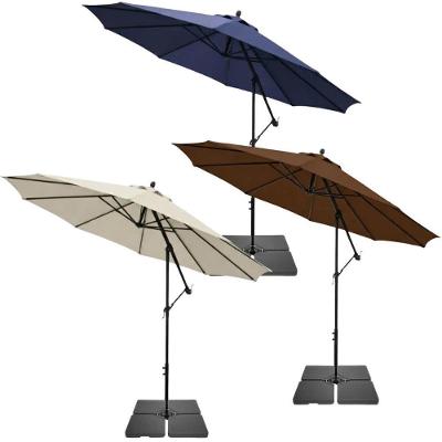 Ombrellone Lateral Suspenso para Jardim CL-BO-60L com Base Modular 60L 4 Peças Marrom e Preto
