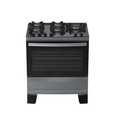 Fogão de Piso 5 Bocas Atlas Agile Up Glass TC Vidro Temperado Automático Titânio Bivolt