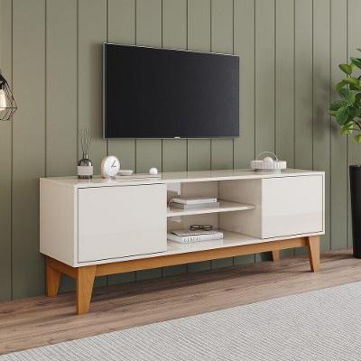 Rack para TV Layla Essence 50 Polegadas 2 Portas MDP Off White Nature Casa 812