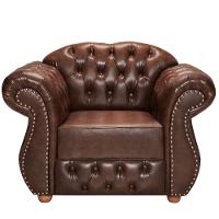 Poltrona Chesterfield Merlô Via Encanto Courano Marrom - 1