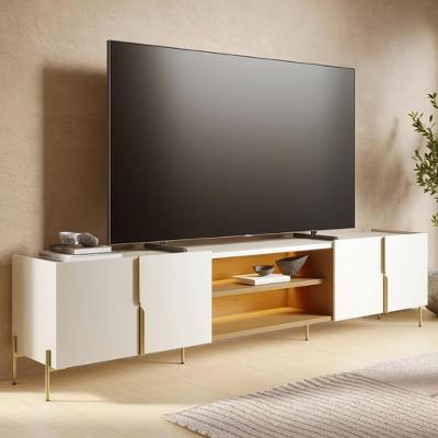 Rack para TV Gior 85 Pol 237CM MDP HDF com LED Off Freijó Mpozenato