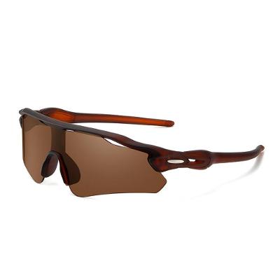 Óculos Esportivo UV400 para Ciclismo e Corrida Tudo em Caixa Policarbonato Marrom Unissex