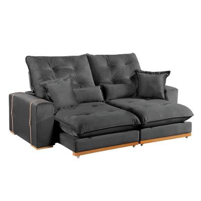 Sofá Milano 4 Lugares Retrátil e Reclinável 250CM Cinza