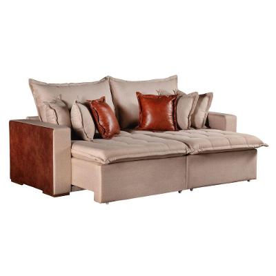 Sofá Cama Verona 3 Lugares Retrátil 200CM Cinza Linho Kc Rei de Casa