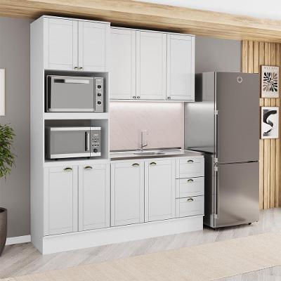 Cozinha Milla Cielo 9 Portas 3 Gavetas MDF 190CM Branca Móveis Carraro