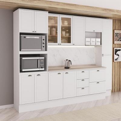 Cozinha Milla Ruby 12 Portas 5 Gavetas MDF 290CM Branca Móveis Carraro