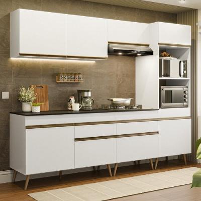 Cozinha Completa Florença 8 Portas MDP 252CM Branca Multimóveis