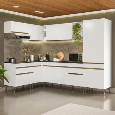Cozinha Completa Modulada 11 Portas 2 Gavetas MDP 160CM Branca Multimóveis