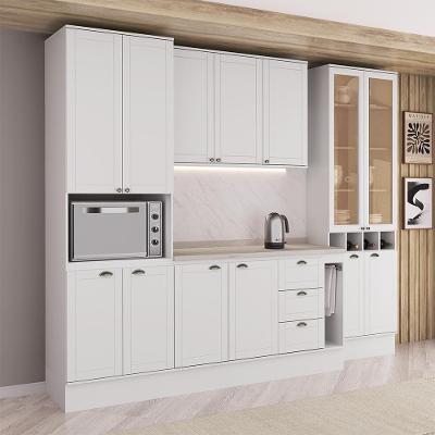 Cozinha Milla Plain 13 Portas 3 Gavetas MDF 280CM Branca Móveis Carraro