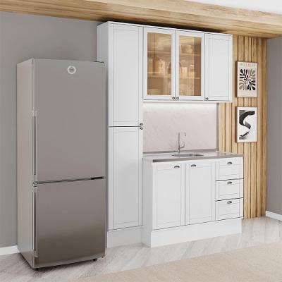 Cozinha Milla Noble 7 Portas 3 Gavetas MDF 160CM Branca Móveis Carraro