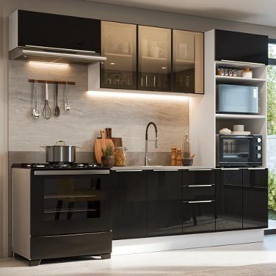 Cozinha Completa Lux Madesa 08 9 Portas 3 Gavetas MDP 270CM Madesa