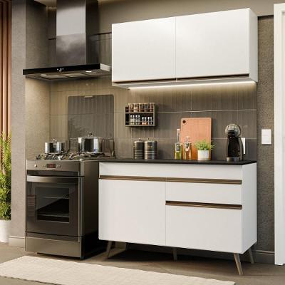 Cozinha Completa Florença 120CM 4 Portas MDP Porta de Bater Branco Multimóveis