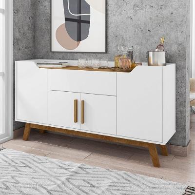 Balcão Renoir 4 Portas 2 Prateleiras MDP Branco Cinamomo Bechara Móveis