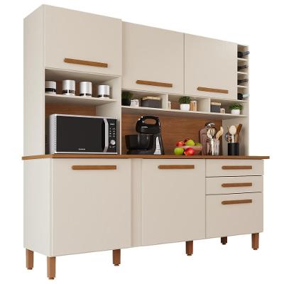 Cozinha 6 Portas 2 Gavetas Amanda MDF 182CM Amadeirado Tudo de Móveis
