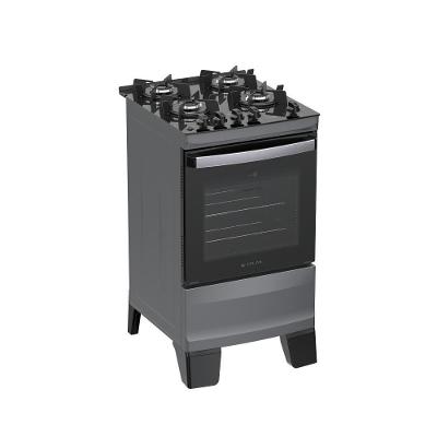 Fogão de Piso 4 Bocas a Gás Atlas Agile Up Mesa de Vidro Acendimento Automático Titânio Bivolt