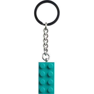 Chaveiro Lego Peça 2x4 Verde-azulada com Anel de Metal