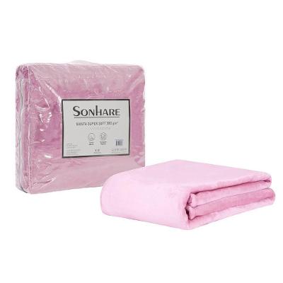 Cobertor Manta Super Soft Casal 100% Poliéster Microfibra Macio Rose Cristal Sonhare Home