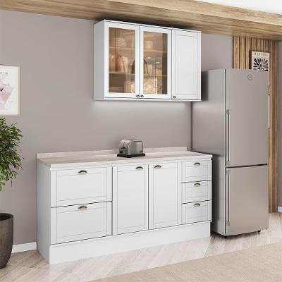 Cozinha Milla Solis 5 Portas 5 Gavetas MDF 180CM Branco Móveis Carraro