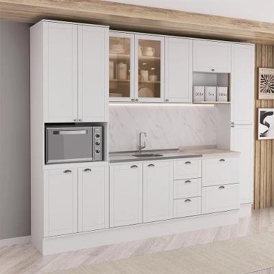 Cozinha Milla Origin 12 Portas 5 Gavetas MDF 290CM Branca Móveis Carraro