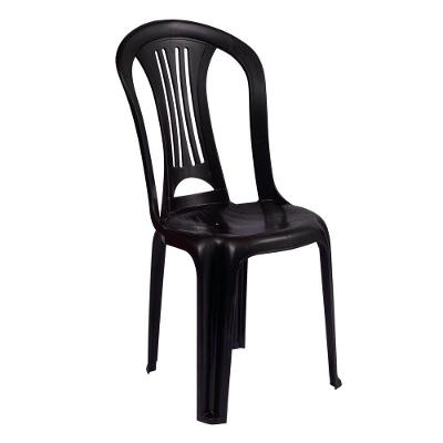 Cadeira Bistrô para Jardim Polipropileno Assento Resistente a Raios UV Preta Mor