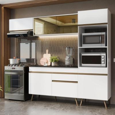 Cozinha Completa Florença 7 Portas 1 Gaveta MDP 252CM Branca Multimóveis
