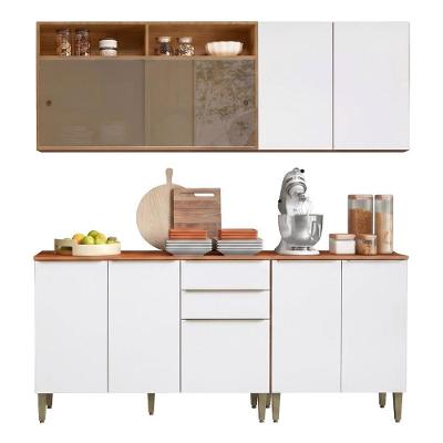 Armário de Cozinha Clara 8 Portas 2 Gavetas MDF 190CM Amadeirado Aramóveis