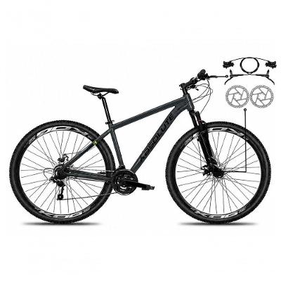 Bicicleta Nero 6 Mountain Bike Aro 29 Alumínio 21 Marchas Freio a Disco Hidráulico Absolute Cinza