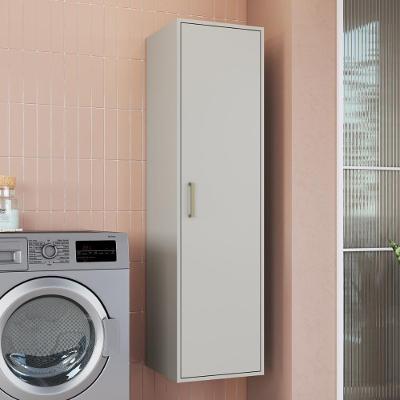 Armário Multiuso de Lavanderia Suspenso CRART-ARM006 1 Porta 5 Prateleiras 39,8CM Areia Multimóveis