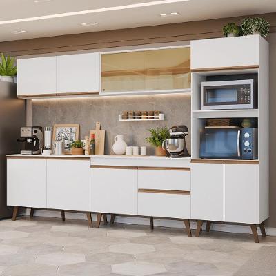 Armário de Cozinha Completa Pieta 11 Portas 1 Gaveta MDP 310CM Branco Madesa