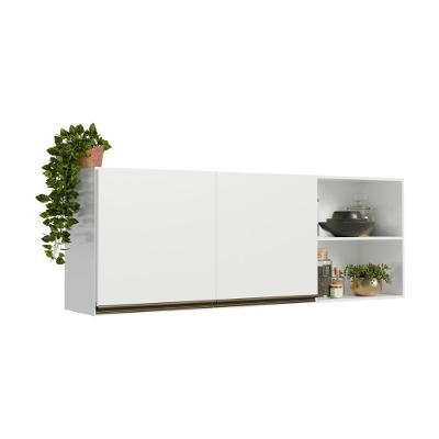 Armário Aéreo Florença 150CM 2 Portas MDP Branco Multimóveis