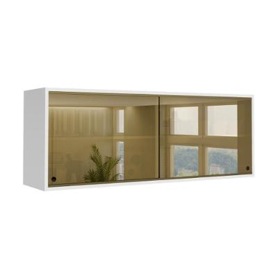 Armário Aéreo Florença 120CM 2 Portas MDP Porta Correr Branco Multimóveis