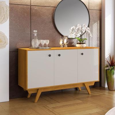 Aparador Buffet CRJCM-APA001 Retrô 3 Portas 120CM Cinamomo Off White Multimóveis