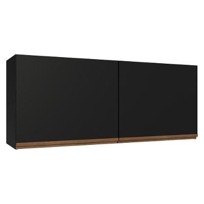 Armário Aéreo 2 Portas 120CM MDP Porta de Bater Preto Pieta Madesa