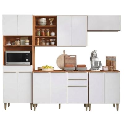 Cozinha Completa Clara 12 Portas 3 Gavetas MDF 250,5CM Amadeirado Aramóveis