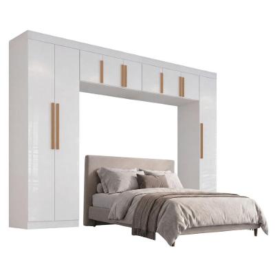 Guarda Roupas Modulado Quarto Completo Madrid 9 Portas 8 Prateleiras MDP 270CM Branco