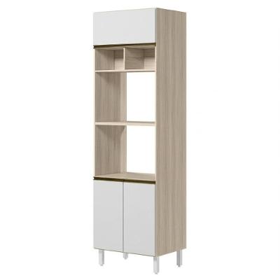 Torre Quente para Forno e Micro-ondas Kali Premium 2 Portas 3 Prateleiras MDF 70CM Branco