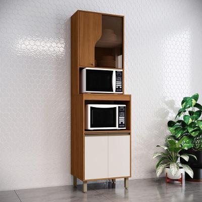 Torre Quente para 2 Fornos Venaly 4 Portas 1 Prateleira MDF-MDP 63cm Cinamomo-Off White