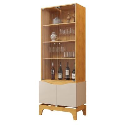 Cristaleira Joile 4 Portas 3 Prateleiras MDF MDP Cedro Off White com Pés Usinados DJ Móveis