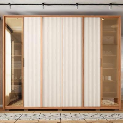 Guarda Roupa Casal Coari 2.7 6 Portas de Giro 6 Gavetas Internas MDF MDP HDF Freijó Off White Casah